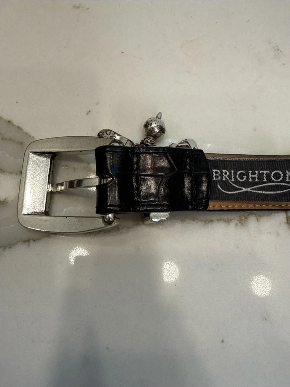 Brighton black croc